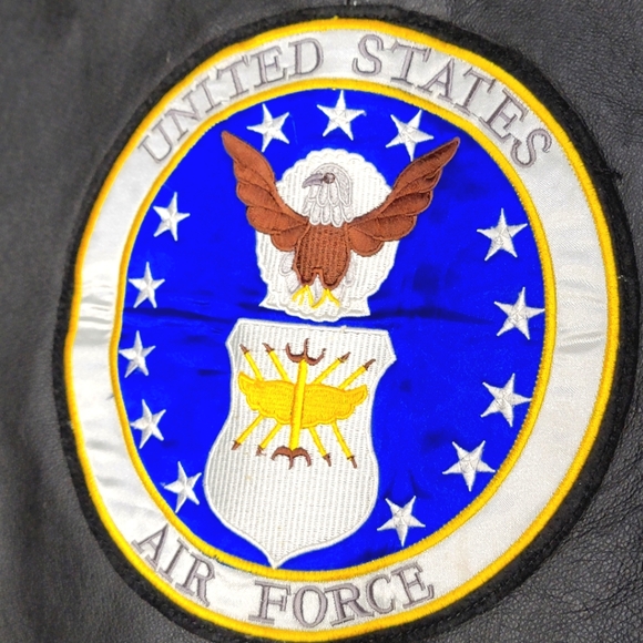 LEATHER US Air Force Motorcycle Vest Size XL #391 - Picture 5 of 9